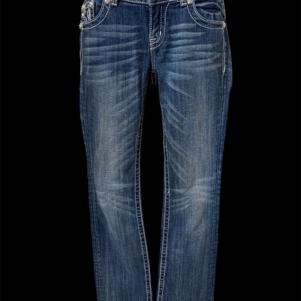 Miss Me Blue Jeans with Silver Accents - Picture 3 of 5